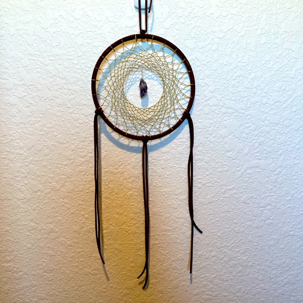 Leather & Amethyst Dreamcatcher